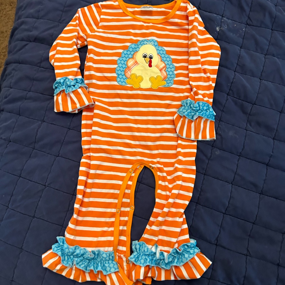 Girls boutique Thanksgiving romper